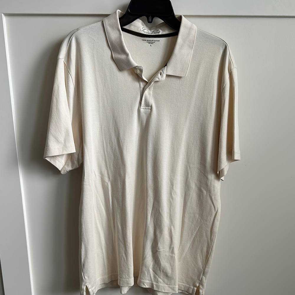 Tasso Elba Men's Cream Polo Shirt, Large